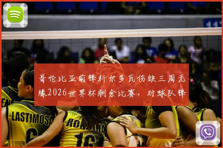 哥伦比亚前锋科尔多瓦伤缺三周无缘2026世界杯剩余比赛，对球队锋线影响及潜在替代方案分析